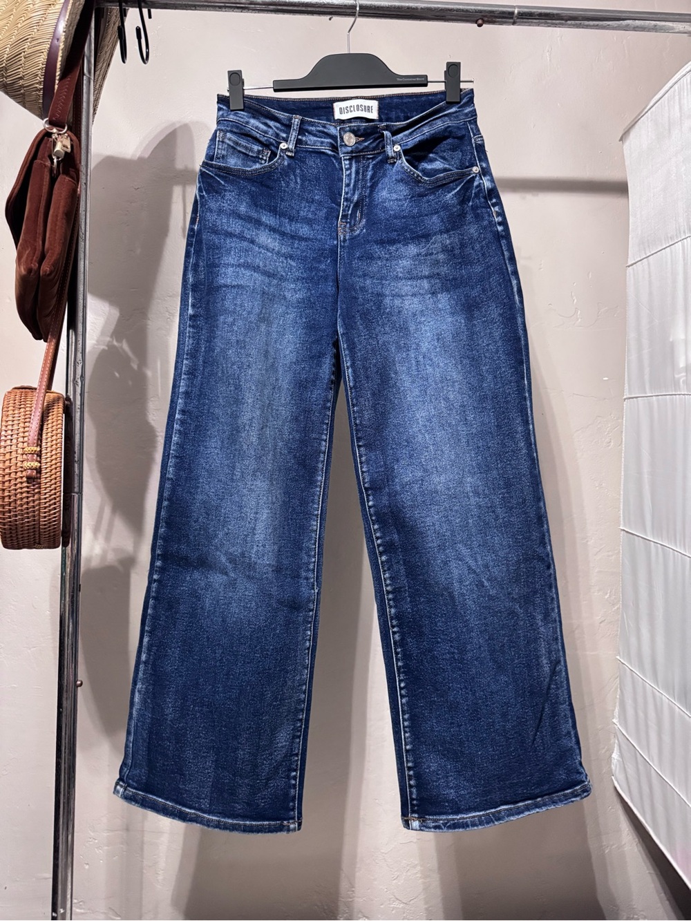 High-Rise Wide-Leg Jeans in Deep Indigo